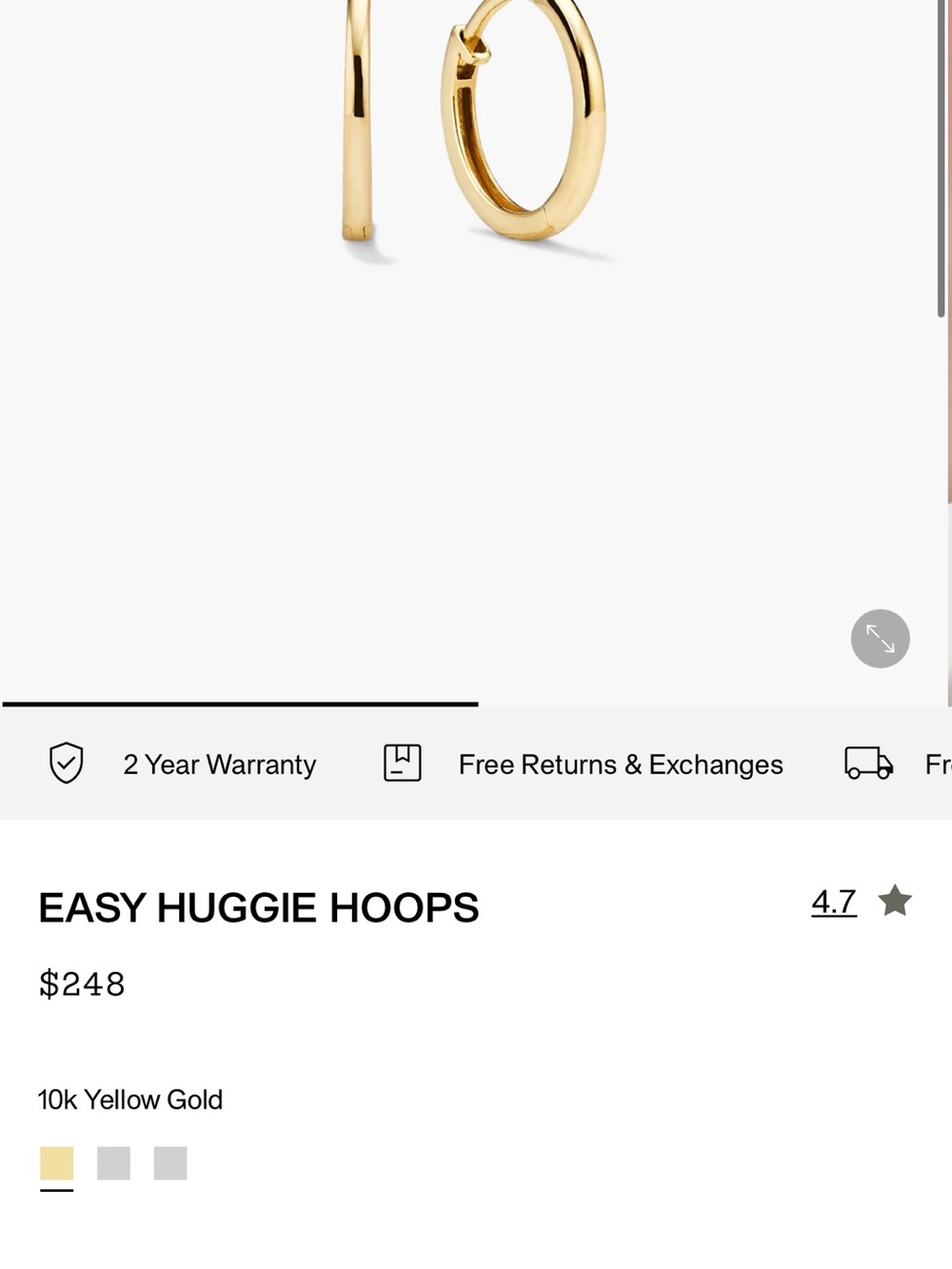Mejuri Easy Huggie Hoops in 14k Yellow Gold